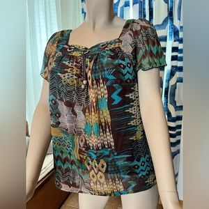 Zac & Rachel Chiffon Wood Bead Bodice Pattern Petite Large